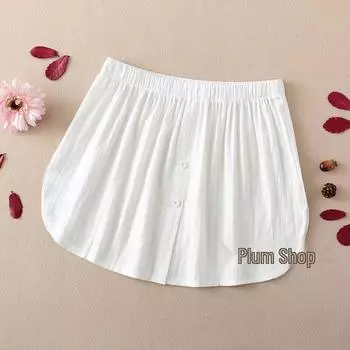 Многослойный свитшот с миди-юбкой с разрезом спереди и белой отделкой, в комплекте с юбкой с имитацией свитера и подола, прикрывающей бедра M (suitable for 85-110 jin)