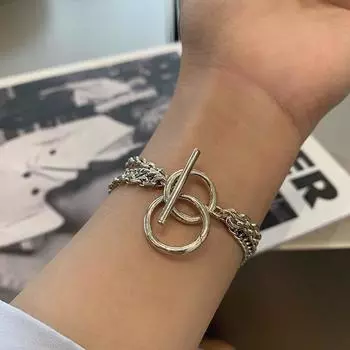 Многослойный тайский серебряный браслет из стерлингового серебра 925 пробы для женщин и мужчин, браслет с геометрическим кругом, ювелирные изделия