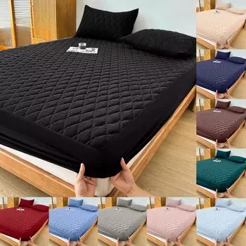 Многослойный водонепроницаемый защитный чехол для матраса (Без наволочки и подушки-вставки) Мягкий и удобный однотонный чехол для матраса для спальни One Size