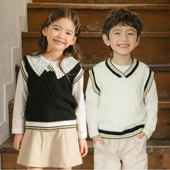 [oliven] Жилет Люси многослойный 2 цвета blacks/110