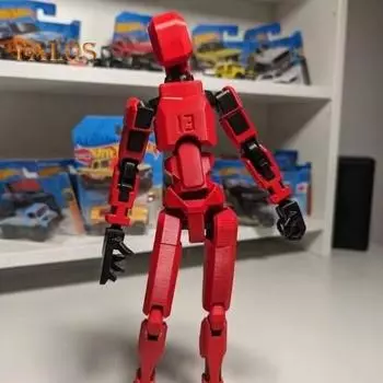 Многосочлененный подвижный робот, 3D-печатный манекен, широко используемый, простая установка, фигурка робота своими руками, настольный компьютер красный