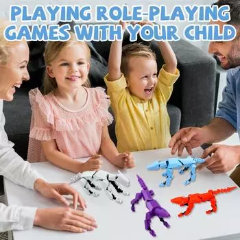 Многосуставная человеческая кукла с 3D-печатью, полностью подвижная декомпрессионная игрушка в механическом стиле One Size чёрный