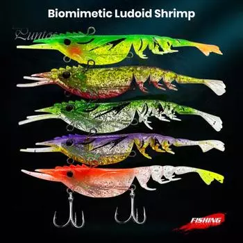 Многосуставная мягкая приманка для креветок 10,5 см с крючком, реалистичная эластичная резиновая приманка для пресной воды и морской воды, универсальная искусственная красочная приманка для креветок для рыбалки I
