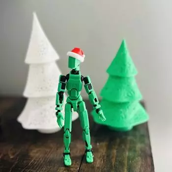 Многосуставные фигурки в рождественских костюмах, напечатанные на 3D-принтере One Size зелёный