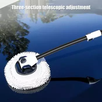 Многоугольная автомобильная щетка, эргономичная телескопическая щетка для мытья автомобиля без царапин, длинная ручка, вращающаяся конструкция, универсальный инструмент для автомобиля