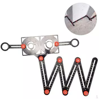 Многоугольная линейка из сплава, шаблон для сверла, инструмент, керамическая плитка, складная для плотников, плиточников своими руками 6 fold