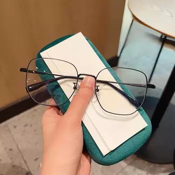 Многоугольная литературная ретро-оправа в большой оправе без макияжа, большое лицо, облегающая посадка, очки