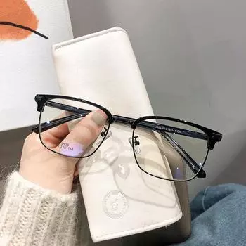 Многоугольная оправа для бровей, деловая мужская модная повседневная полурамка, универсальная оправа для очков для близорукости