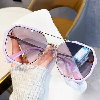 Многоугольные солнцезащитные очки в большой оправе для мужчин, женщин и тенденций европейской моды Интернет-Солнцезащитные очки знаменитостей с УФ-защитой