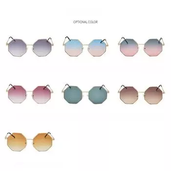 Многоугольные солнцезащитные очки в металлической оправе. Ослепительные красочные солнцезащитные очки в маленькой оправе Mercury Ocean Flake.