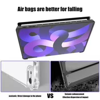 Многоугольный защитный чехол с подставкой, кристально чистая противоударная задняя крышка для клавиатуры и ручки Surface Pro9