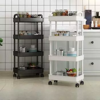 Многоуровневая мобильная стойка для хранения вещей на кухне, в спальне и ванной комнате