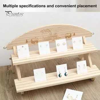 Многоуровневая настольная стойка для хранения, деревянная витрина, гладкая кромка, без заусенцев, устойчивая конструкция, стойка для растений, витрина Dual Layer