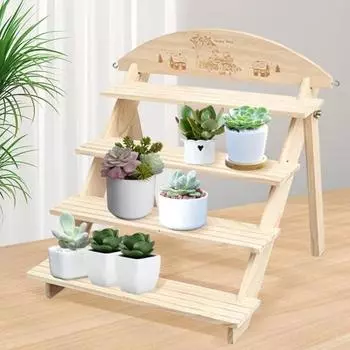 Многоуровневая настольная стойка для хранения вещей, деревянная стойка для дисплея, гладкая кромка, без заусенцев, устойчивая Dual Layer