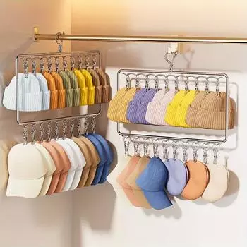 Многоуровневая стойка-клипса из нержавеющей стали для шляп, носков и т. д. - полированная отделка, идеально подходит для хранения дома и в общежитии