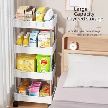 Многоуровневая тележка для хранения вещей в ванной, кухне и гостиной 3 layers gap type чёрный