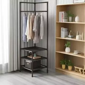 Многоуровневая угловая вешалка для одежды, напольная вешалка для одежды, съемные вешалки для одежды, экономящие место, простая встроенная полка для обуви