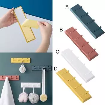 Многозвенный домашний неперфорированный настенный липкий крючок для хранения на стене красный