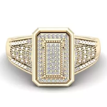 Множество колец с бриллиантами, позолоченные квадратные кольца в стиле хиппи для мужчин и женщин. No. 6 золотой