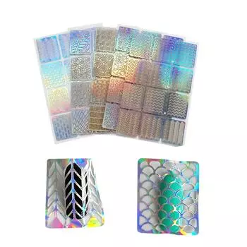 Множество различных дизайнов, 60 шт., 5 листов, наборы для ногтей, виниловые наклейки, трафареты Cu One Size