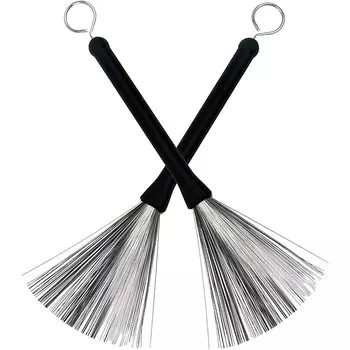 MNWMNW Барабанная щетка Проволочная щетка Барабанная щетка Проволочная щетка Барабанная щетка Нейлоновая щетка Выдвижная для любителей музыки Студентов Взрослых (2 куска)