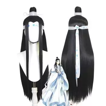 Mo Dao Lan Wangji Wang Ji костюм героя в древнем стиле Black Beauty Peak Style Cos парик One Size чёрный