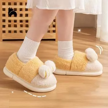 Mo Dou, хлопковые тапочки с милыми кошачьими лапами, женские зимние домашние теплые хлопковые туфли с подкладкой, нескользящая плюшевая уличная хлопковая обувь для отдыха 40-41 кофейный