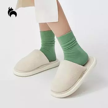 Mo Dou, женские хлопковые тапочки, осенне-зимняя плюшевая домашняя обувь, мужские домашние термотапочки, противоскользящая подошва из ЭВА 40-41 коричневый