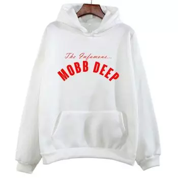 Mobb Deep Hooded для осени/зимы хип-хоп флисовые толстовки с длинными рукавами готическая одежда с капюшоном Sudaderas повседневная винтажная толстовка XS белый