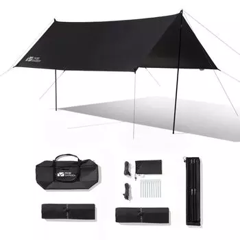 MOBI GARDEN Black Gum Водонепроницаемый УФ-лучи от солнца Включает в себя сумку для хранения для легкой установки брезента, Rectatar, обработки, брезента, защиты, защиты,