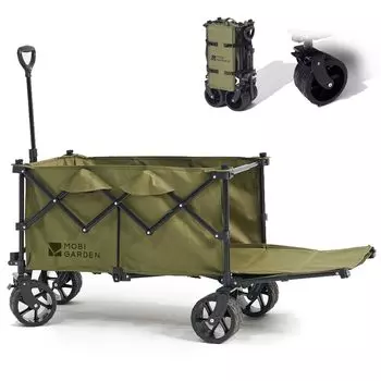 MOBI GARDEN Carry Максимальная грузоподъемность Грузоподъемность 150 кг Длина Совместима с длинной тележкой для уличного использования с открытой складной переноской Телескопическая большая для уличного использования зелёный