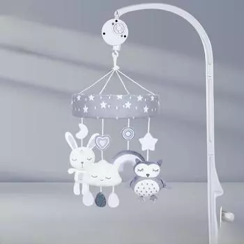 Мобиль для кроватки в виде колокольчика в виде животных для детей от 0 до 1 года – музыкальная вращающаяся игрушка