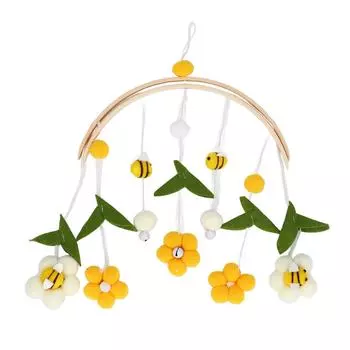 Мобильная детская кроватка в виде пчелы и цветка с зелеными листьями, украшение для детской спальни, подвесная игрушка для люльки