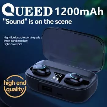 Мобильная кнопка питания Bluetooth-гарнитура TWS Спортивные наушники Мини-беспроводная Bluetooth-гарнитура чёрный