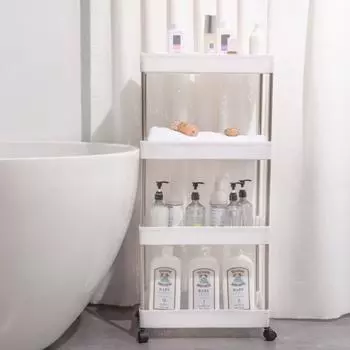 Мобильная полка многослойная бытовая стойка тележка для хранения для кухни ванной комнаты с роликовыми колесами 3/4 слоя 3 Layer