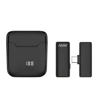 Мобильная прямая трансляция, запись интервью, петличный микрофон, беспроводной петличный микрофон, светодиодное зарядное устройство для Youtube, Tiktok Podcast