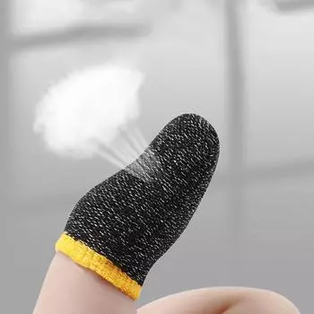 Мобильный игровой контроллер, комплекты насадок для пальцев, защита от пота, дышащий полный сенсорный экран, чувствительная съемка чёрный