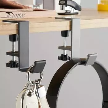 Мобильный крючок для боковой стороны стола, противоскользящий, регулируемый, с большой несущей способностью, органайзер для стола, крючок для сумки, бутылки с водой, зонта, наушников, камина чёрный