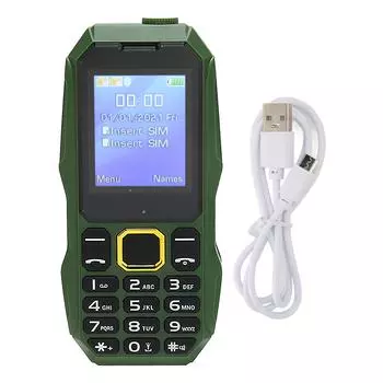 Мобильный телефон для пожилых людей с 1,8-дюймовым ЖК-дисплеем, большими кнопками, двумя картами, двумя режимами ожидания, телефон для пожилых людей с аккумулятором 5800 мАч зелёный