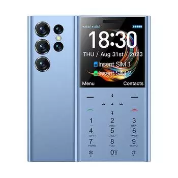 Мобильный телефон i23 4G с экраном 1,77 дюйма, 64 МБ, двумя SIM-картами, Type-C, фонариком, FM-радио, вибрацией, 1400 мАч, мини-мобильный телефон для пожилых людей чёрный