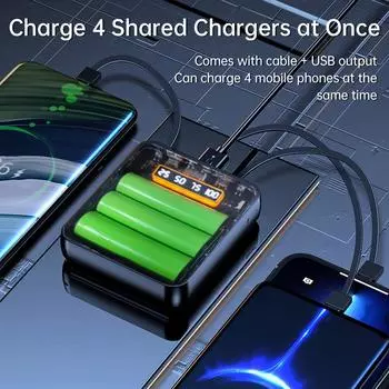 Мобильный внешний аккумулятор DIY Kit 3 шт. 18650 аккумуляторный ящик с 4-проводными интерфейсами светодиодный цифровой дисплей портативный кейс для хранения зарядного устройства аккумулятора