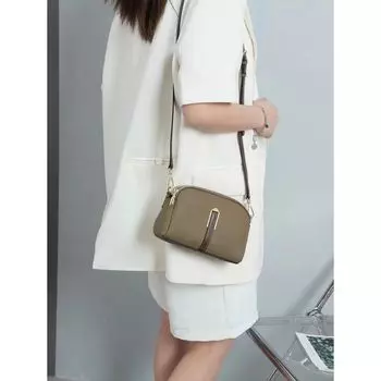 Mobile Phone Bag Female Crossbody 2025 New Arrival Trendy Small Bags Niche Design Small Genuine Leather Square Bag Casual Messenger Bag Grey