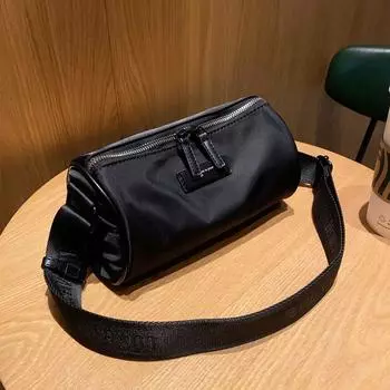 Mobile Phone Bag Female Crossbody 2025 New Arrival Western Style Fancy Oxford Cloth Small Bag Summer Pen Holder Bag Shoulder Round Bag (Square) Black