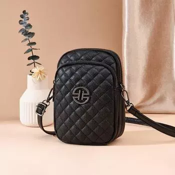 Mobile Phone Bag Women s Messenger Bag 2025 New Arrival Tide Fancy Three-Layer Summer Small Lightweight Multi-Layer Mini Bag LI hardware Black