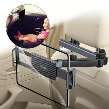 Mobile Phone Car Rear Seat Mobile Phone Holder Foldable Aluminum Tablet Design Clamp And Computer Arm Left Right Holder All S4F7 чёрный