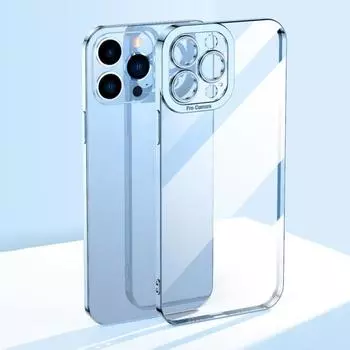 Mobile Phone Case Anti-drop Electroplated Full Wear-resistant Anti-scratch Shockproof TPU Protection Soft Transparent Clear Phone Protective For iPhone14 Pro Max чёрный