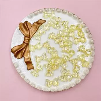 Mobile Phone Chain Material Making DIY Transparent AB 8.7*14.7mm 30pcs Creative Beads Shiny Jewelry Accessories Small Bowknot Decorative Accessories синий