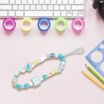 Подвеска для мобильного телефона, ремешок, симпатичный брелок, украшение на запястье чёрный