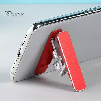 Держатель для мобильного телефона с регулируемым углом, универсальный складной противоскользящий самоклеящийся, поддержка настольного компьютера, мини-подставка для смартфона, ленивый кронштейн для прямой трансляции серебряный