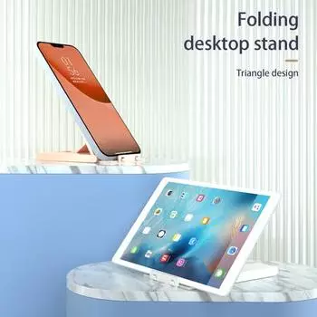 Держатель для мобильного телефона, складной телефон, ультратонкое компактное универсальное зеркало для макияжа, многофункциональная настольная подставка для планшета розовый